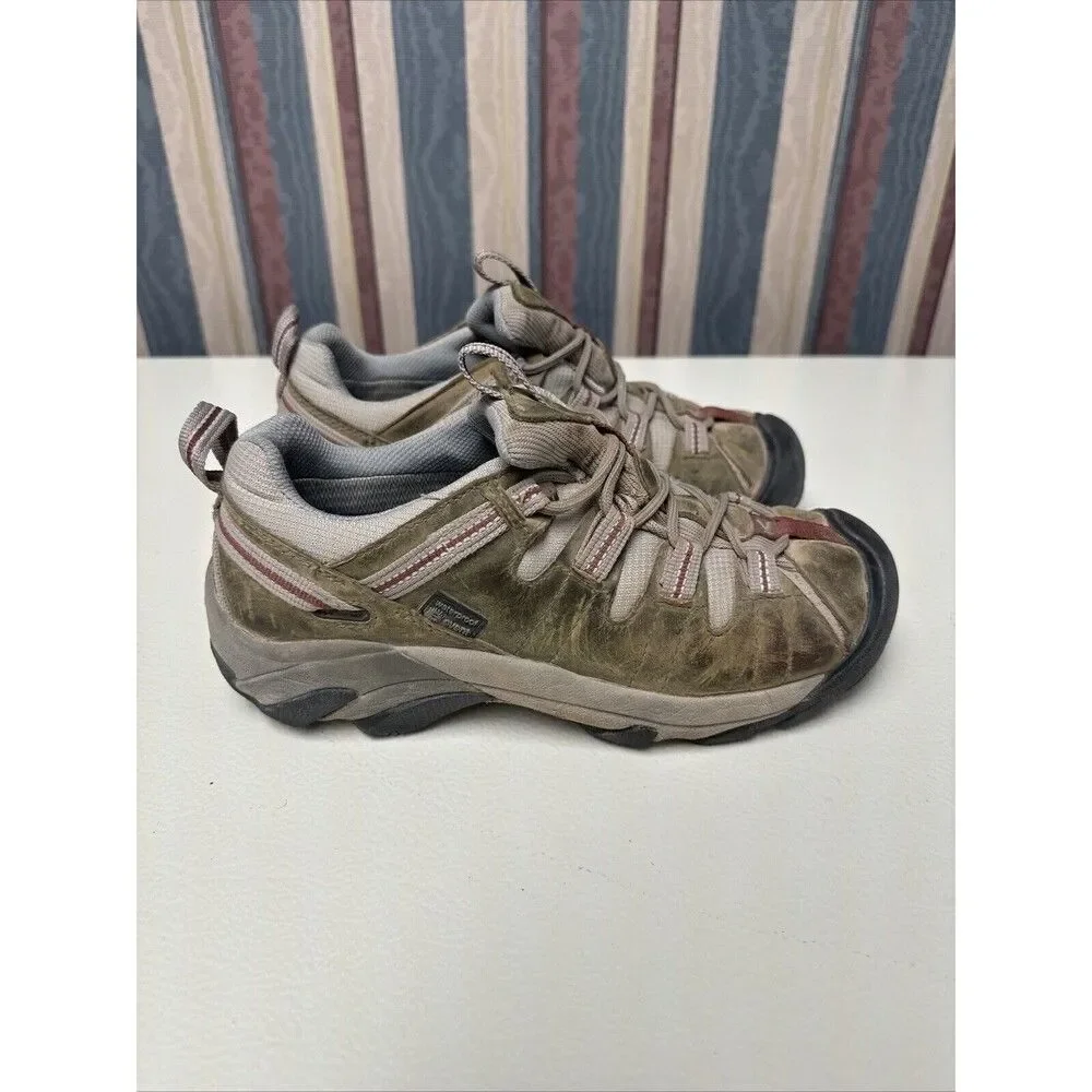 Keen E Event Women's Size 8 Hiking Boots Waterproof Brown Leather Lace Up Ankle